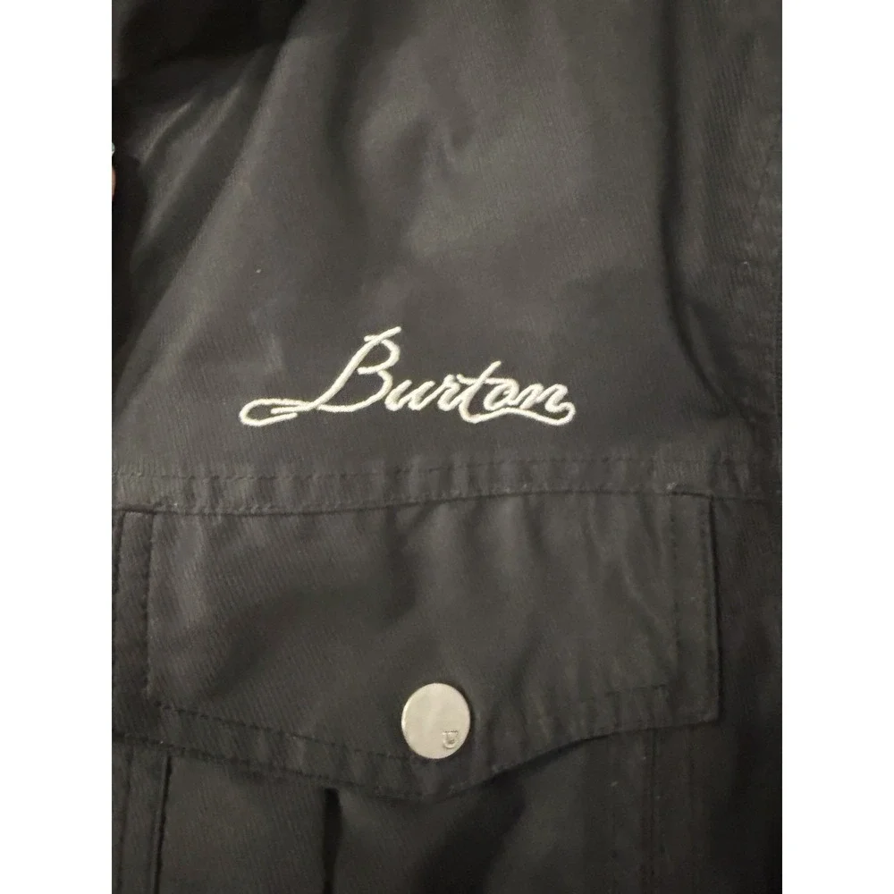 Burton Mens Full-Zip Hook & Loop Hooded Long Sleeve Black Pavillion Jacket MED